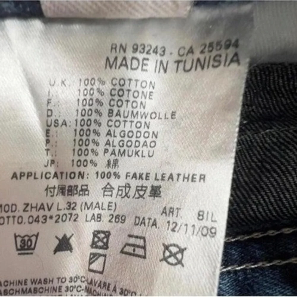 Diesel Zhav Jeans Blue Straight‎ Leg Wash 008IL W33 L32